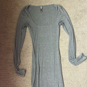 Gray long sleeve dress